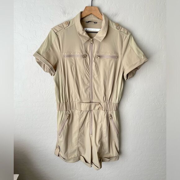 Blanc Noir Mastermind Outdoor Romper Full Zip Belted Safari Size Women’s Large - Picture 3 of 8
